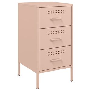 vidaXL Нощно шкафче, розово, 36x39x68 см, стомана