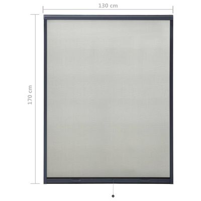 vidaXL Ролетен комарник за прозорци, антрацит, 130x170 см