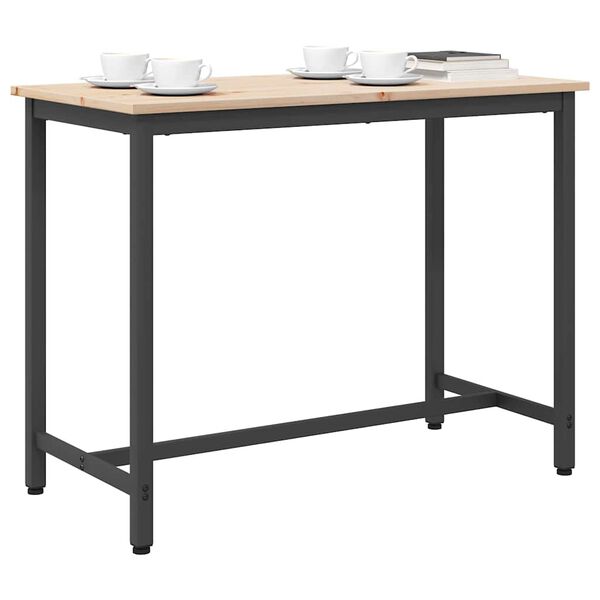 vidaXL Маса Естествен 100 x 50 x 77 см Инженерна дървесина и стомана