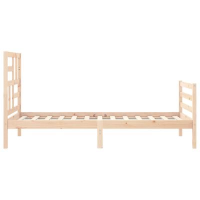 vidaXL Рамка за легло с табла Single масивна дървесина