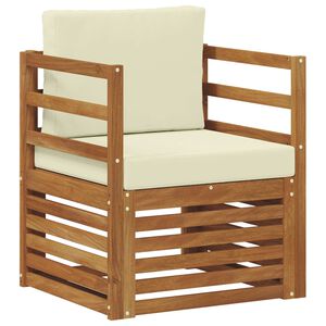 vidaXL Външен диван Солидно акациево дърво и полиестер Натурално