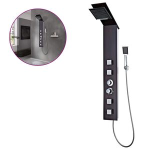 vidaXL Система душ панел, кафяво стъкло