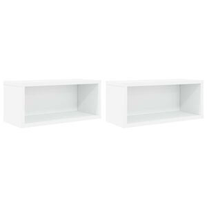 vidaXL Рафтове за CDs 2 бр. Бяло 40 x 17 x 17 см Инженерна дървесина