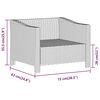 vidaXL Градински фотьойл с възглавница, сив, полиратан