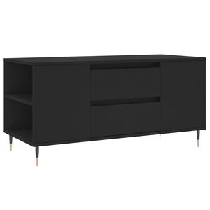 vidaXL Кафе маса, черна, 102x44,5x50 см, инженерно дърво