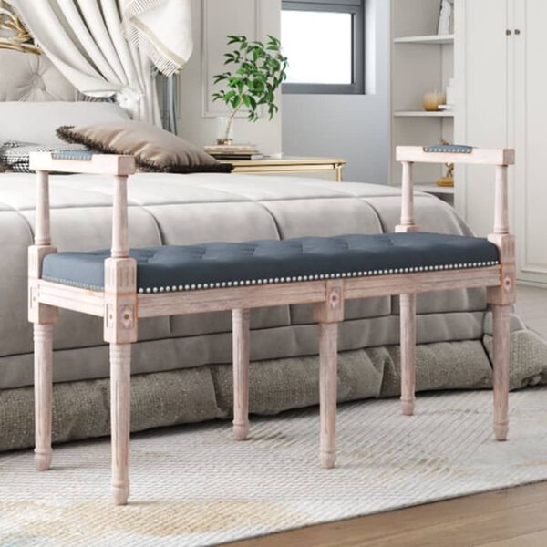 vidaXL Пейка, тъмносива, 110x40x70 см, кадифе