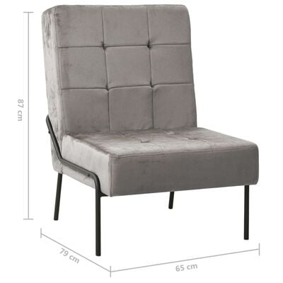 vidaXL Стол за релаксация, 65x79x87 см, светлосив, кадифе