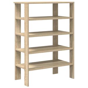 vidaXL Етажерка за обувки, дъб сонома, 61x32x87,5 см, инженерно дърво