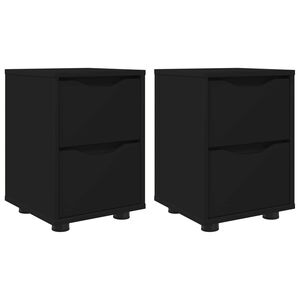 vidaXL Нощни маси 2 бр. Черно 30,5 x 30 x 43 см Инженерна дървесина