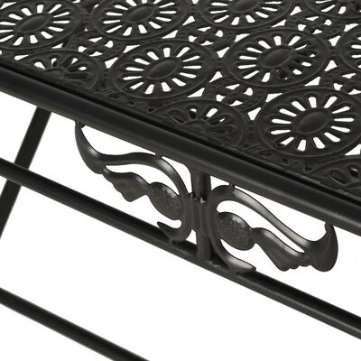 vidaXL Сгъваема маса за кафе, винтидж стил, метал, 100x50x45 см, черна