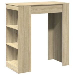 vidaXL Бар маса с рафтове, дъб сонома, 95x47x103,5 см, инженерно дърво