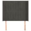 vidaXL Горна табла за легло с уши, тъмносива, 103x16x118/128см, кадифе