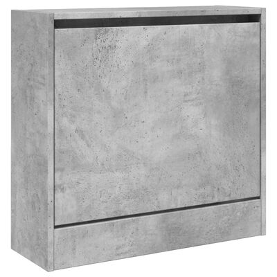 vidaXL Шкаф за обувки, бетонно сив, 60x21x57 см, инженерно дърво