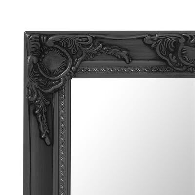 vidaXL Стенно огледало, бароков стил, 60x60 см, черно