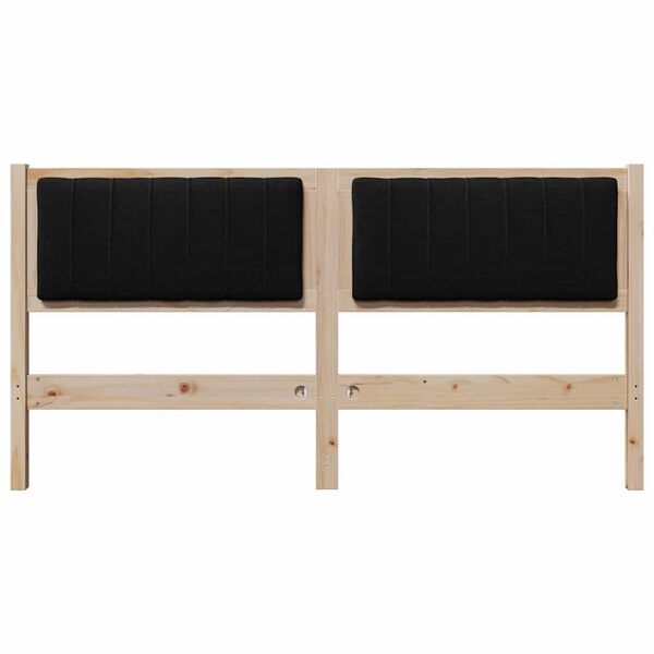 vidaXL Тапицирана табла с таблото Кафяво 160 cm Солидно борово дърво