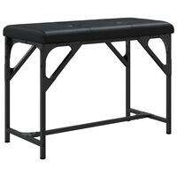vidaXL Трапезна пейка, черна, 62x32x45 см, стомана и изкуствена кожа