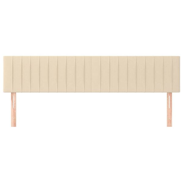 vidaXL Горни табли за легло, 2 бр, кремави, 90x5x78/88 см, плат