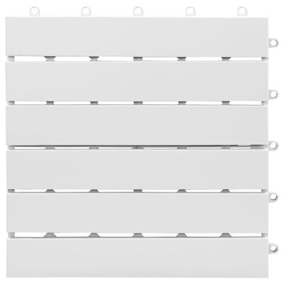 vidaXL Декинг плочки, 30 бр, бели 30x30 см, акация масив
