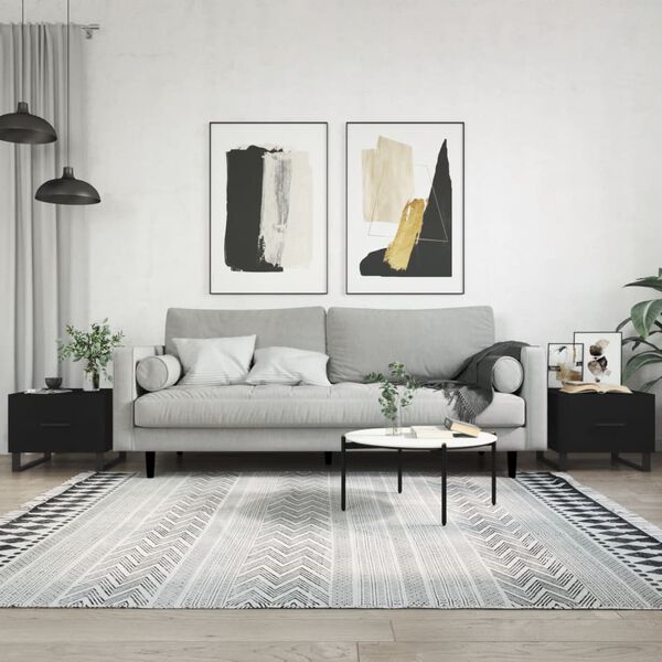 vidaXL Кафе маси, 2 бр, черни, 50x50x40 см, инженерно дърво