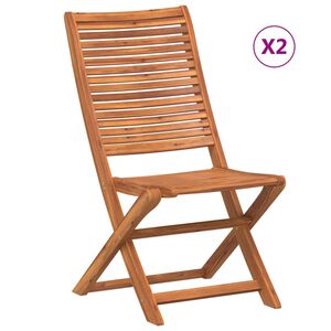 vidaXL Сгъваеми столове 2 бр. Масивна акация