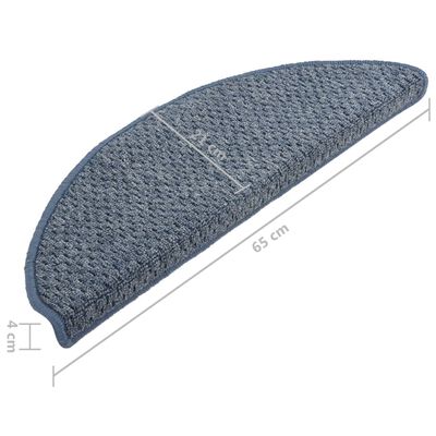 vidaXL Постелки за стъпала, 15 бр, сини, 65x21x4 см