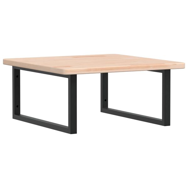 vidaXL Стенен рафт за мивка, стомана и масивно дърво дъб