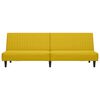 vidaXL 2-местно разтегателно канапе, жълто, кадифе