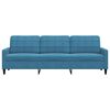 vidaXL 3-местен диван, син, 210 см, кадифе