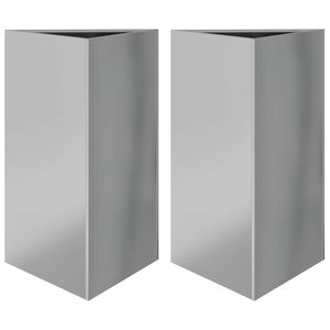 vidaXL Градински кашпи 2 бр триъгълна 50x43x75 см поцинкована стомана