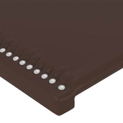 vidaXL LED Горна табла за легло, кафява, 180x5x78/88 см