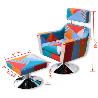 vidaXL ТВ фотьойл с пачуърк дизайн, текстил