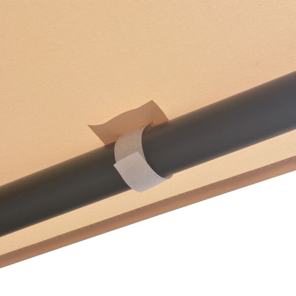 vidaXL Шатра/беседка, с покрив, 4x4 м, стомана, бежова