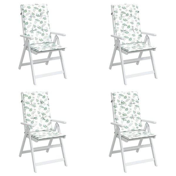 vidaXL Възглавници за столове с висока облегалка 4 бр на листа текстил