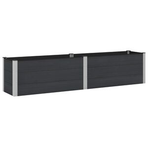 vidaXL Градинска повдигната леха Черно 250 x 50 x 54 cm WPC и алуминий
