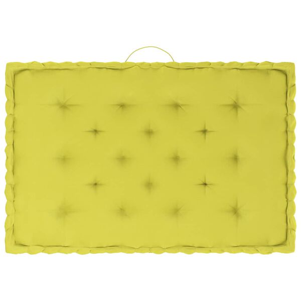 vidaXL Палетни възглавници за под, 5 бр, памук, ябълковозелени