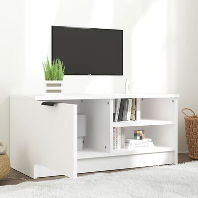 vidaXL ТВ шкаф, бял, 80x35x36,5 см, инженерно дърво