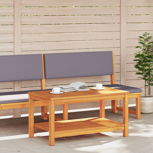 vidaXL Странична маса Кафяво 90 x 50 x 45 cm Солидно акациево дърво