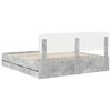 vidaXL Рамка за легло с таблото с чекмедже Бетонно Сиво 200 x 200 cm