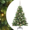 vidaXL С изкуствено коледно дърво с поставка Зелен 120 cm PE и PVC