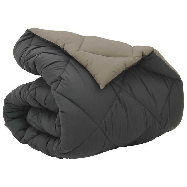 vidaXL Зимен юрган Светло сиво и антрацит 220 x 135 см Микрофибър