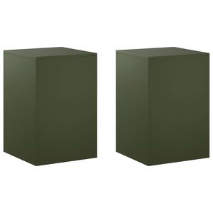 vidaXL Стойка за растения 2 pcs Маслиненозелено 40 x 40 x 60 cm