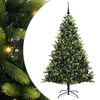 vidaXL Изкуствен сгъваем коледен дърво с 300 LED светлини Зелено