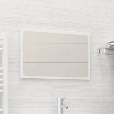 vidaXL Огледало за баня, бял гланц, 60x1,5x37 см, ПДЧ