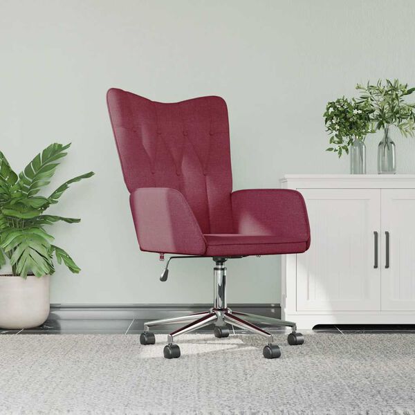 vidaXL Релаксиращ стол, виненочервен, плат