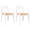 vidaXL трапезни столове 2 бр. бяла масивна дървесина гума
