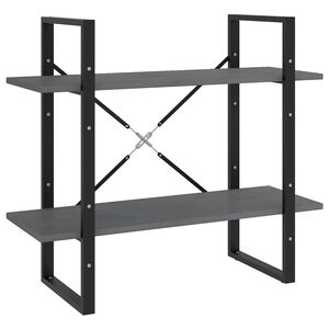 vidaXL 2-етажна библиотека, сива, 80x30x70 см, борово дърво масив