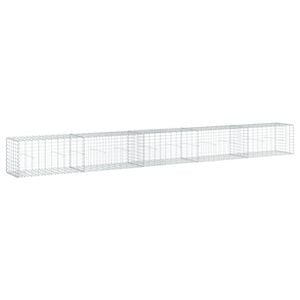 vidaXL Габионна кошница с покритие, 500x50x50 см, поцинковано желязо