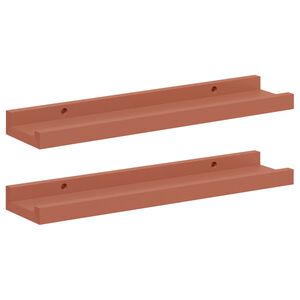 vidaXL Стенен рафт с рафт 2 pcs Червено 40 x 9 x 3 cm Инженерно дърво