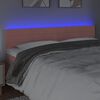 vidaXL LED горна табла за легло, розова, 160x5x78/88 см, кадифе