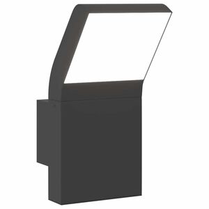vidaXL Външна LED стенна лампа, черна, лят алуминий